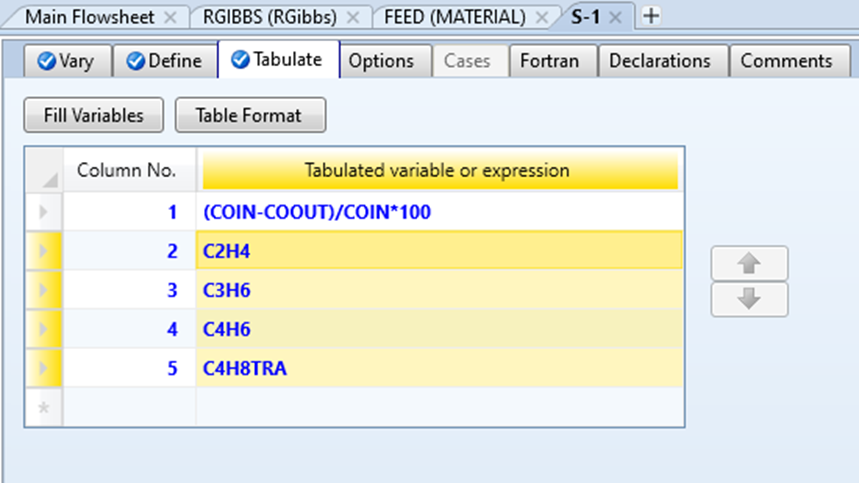 Results configuration